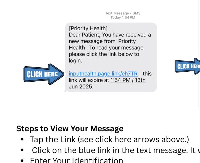 Secure text message example